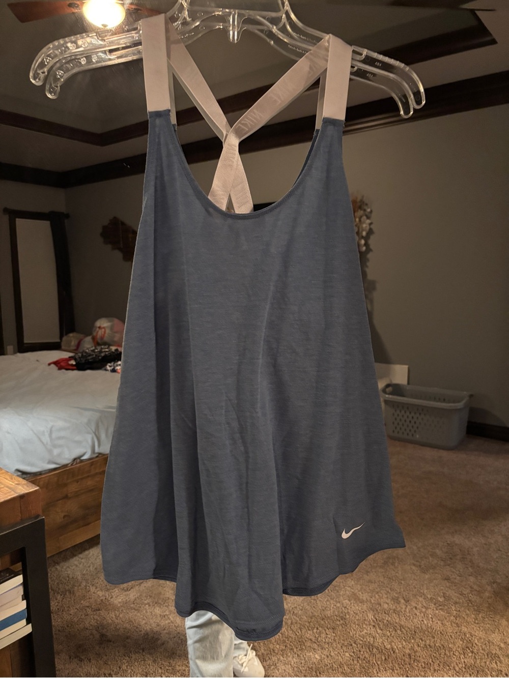 Nike Blue Women's Racerback Tank with White Straps